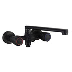 Modern Bathtub Faucet Trim Black Wall Mounted Swivel Spout with Hand Shower