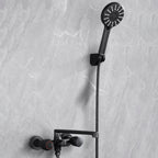 Modern Bathtub Faucet Trim Black Wall Mounted Swivel Spout with Hand Shower