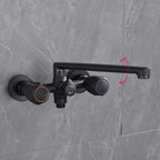 Modern Bathtub Faucet Trim Black Wall Mounted Swivel Spout with Hand Shower
