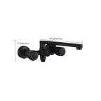 Modern Bathtub Faucet Trim Black Wall Mounted Swivel Spout with Hand Shower