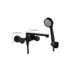 Modern Bathtub Faucet Trim Black Wall Mounted Swivel Spout with Hand Shower