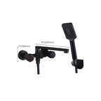 Modern Bathtub Faucet Trim Black Wall Mounted Swivel Spout with Hand Shower