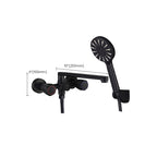 Modern Bathtub Faucet Trim Black Wall Mounted Swivel Spout with Hand Shower