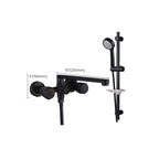 Modern Bathtub Faucet Trim Black Wall Mounted Swivel Spout with Hand Shower
