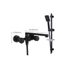 Modern Bathtub Faucet Trim Black Wall Mounted Swivel Spout with Hand Shower
