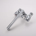 Contemporary Bathtub Faucet Trim Chrome Wall-Mounted Swivel Spout with Hand Shower