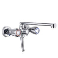 Contemporary Bathtub Faucet Trim Chrome Wall-Mounted Swivel Spout with Hand Shower