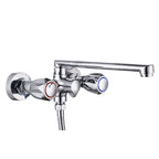 Contemporary Bathtub Faucet Trim Chrome Wall-Mounted Swivel Spout with Hand Shower