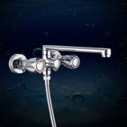 Contemporary Bathtub Faucet Trim Chrome Wall-Mounted Swivel Spout with Hand Shower