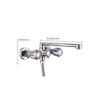Contemporary Bathtub Faucet Trim Chrome Wall-Mounted Swivel Spout with Hand Shower