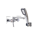 Contemporary Bathtub Faucet Trim Chrome Wall-Mounted Swivel Spout with Hand Shower