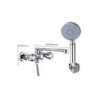 Contemporary Bathtub Faucet Trim Chrome Wall-Mounted Swivel Spout with Hand Shower