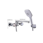 Contemporary Bathtub Faucet Trim Chrome Wall-Mounted Swivel Spout with Hand Shower