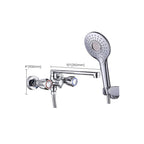 Contemporary Bathtub Faucet Trim Chrome Wall-Mounted Swivel Spout with Hand Shower