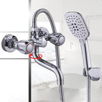 Chrome Bathroom Faucet Trim Wall-mounted Swing Faucet with Hand Shower