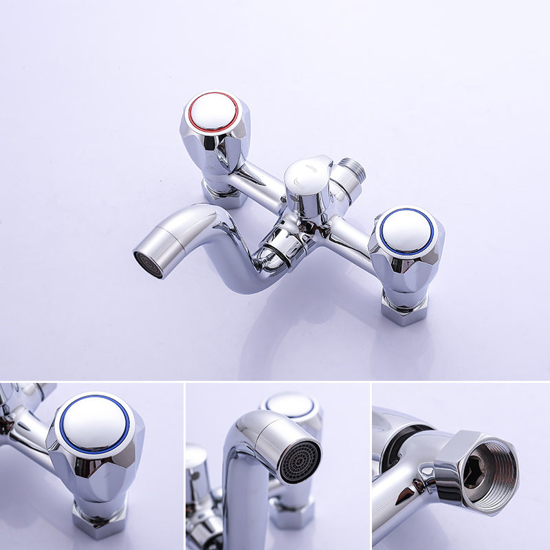 Chrome Bathroom Faucet Trim Wall-mounted Swing Faucet with Hand Shower