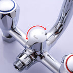 Chrome Bathroom Faucet Trim Wall-mounted Swing Faucet with Hand Shower