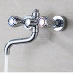 Chrome Bathroom Faucet Trim Wall-mounted Swing Faucet with Hand Shower