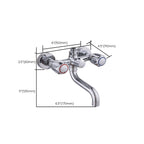 Chrome Bathroom Faucet Trim Wall-mounted Swing Faucet with Hand Shower