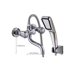 Chrome Bathroom Faucet Trim Wall-mounted Swing Faucet with Hand Shower