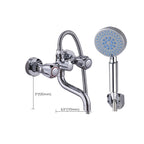 Chrome Bathroom Faucet Trim Wall-mounted Swing Faucet with Hand Shower