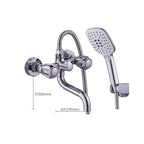 Chrome Bathroom Faucet Trim Wall-mounted Swing Faucet with Hand Shower