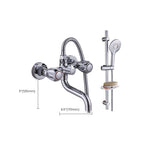 Chrome Bathroom Faucet Trim Wall-mounted Swing Faucet with Hand Shower