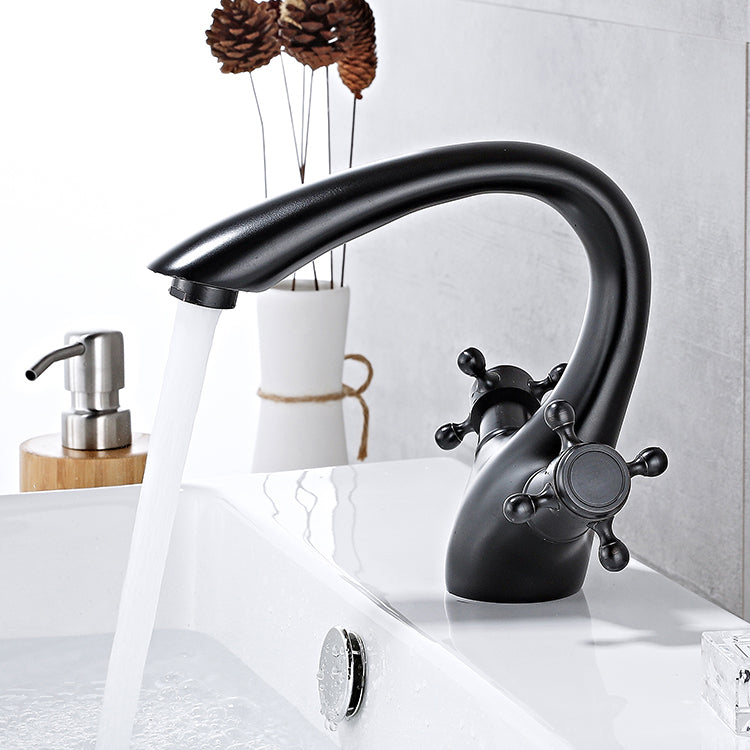 Bathroom Accessories Faucet Double Cross Handle Low Arc Industrial Sink Faucet