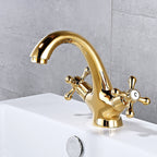 Bathroom Accessories Faucet Double Cross Handle Low Arc Industrial Sink Faucet
