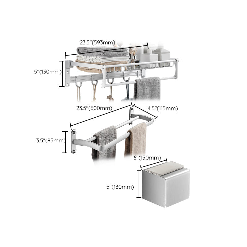 Silver Bathroom Set Modern Rust Protection Bathroom Accessories Single or as a Set