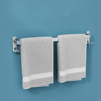 Minimalism Gray Bathroom Accessories Set Contemporary Style Aluminum Towel Holder