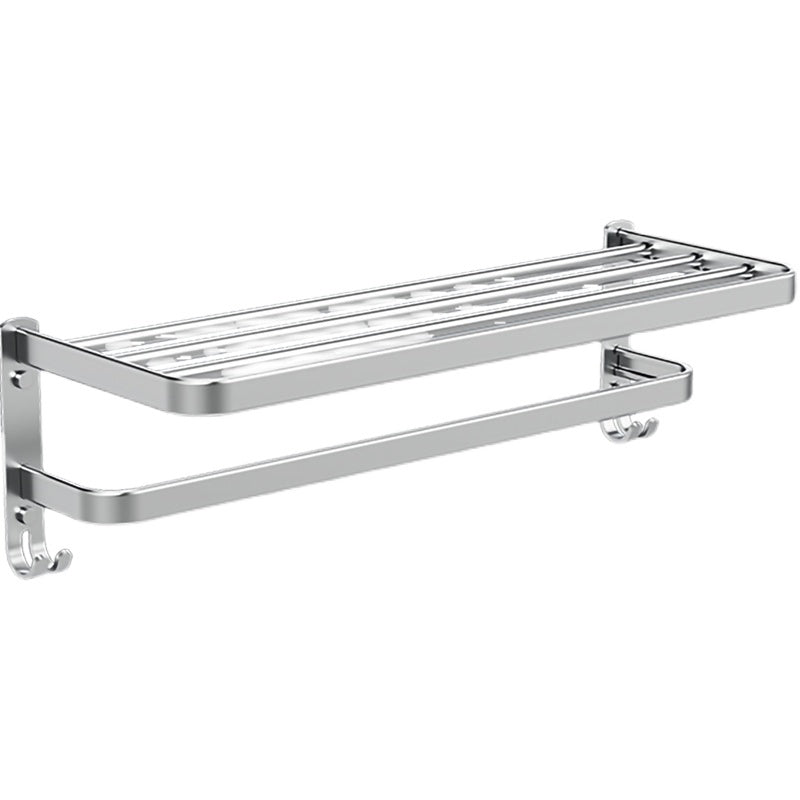 Minimalism Gray Bathroom Accessories Set Contemporary Style Aluminum Towel Holder