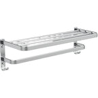 Minimalism Gray Bathroom Accessories Set Contemporary Style Aluminum Towel Holder