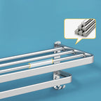 Minimalism Gray Bathroom Accessories Set Contemporary Style Aluminum Towel Holder