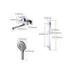Wall Mounted Bathtub Faucet Trim Polished Chrome Swivel Spout with Hand Shower