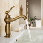 Brass Bathroom Vessel Sink Faucet Single Handle Round Basin Faucet with Water Hose