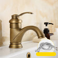 Brass Bathroom Vessel Sink Faucet Single Handle Round Basin Faucet with Water Hose