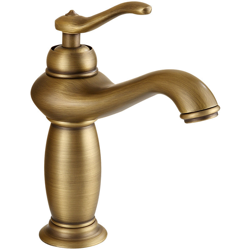 Brass Bathroom Vessel Sink Faucet Single Handle Round Basin Faucet with Water Hose