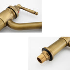 Brass Bathroom Vessel Sink Faucet Single Handle Round Basin Faucet with Water Hose