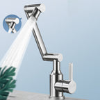 Swiveling Outlet Vessel Sink Faucet Stainless Steel Lever Handle Sink Faucet with Water Hose