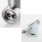 Swiveling Outlet Vessel Sink Faucet Stainless Steel Lever Handle Sink Faucet with Water Hose