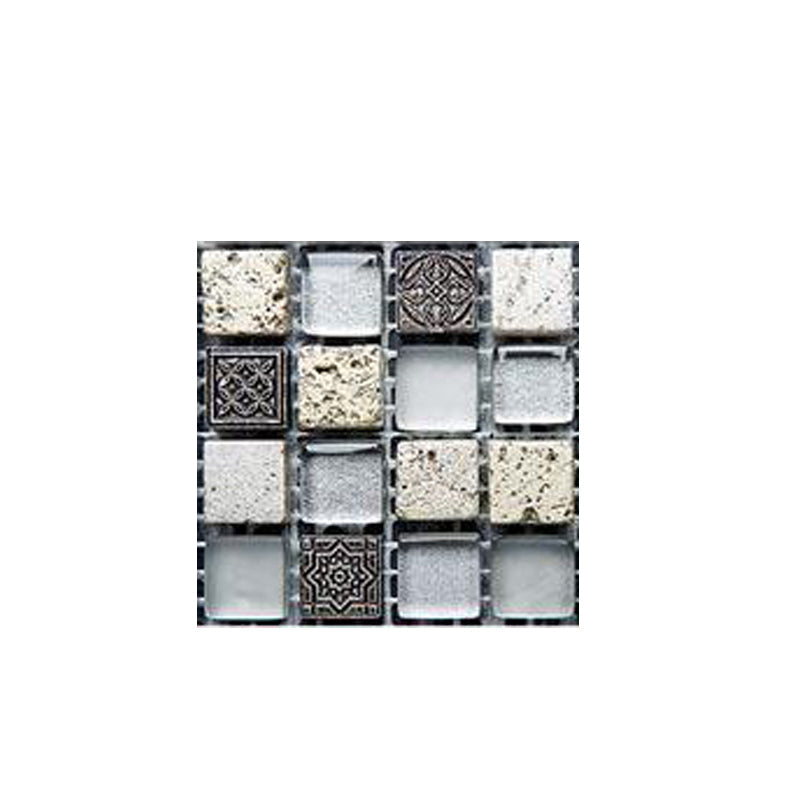 Pattern Color Stone Peel and Stick Mosaic Tile Peel and Stick Tiles Set of 20