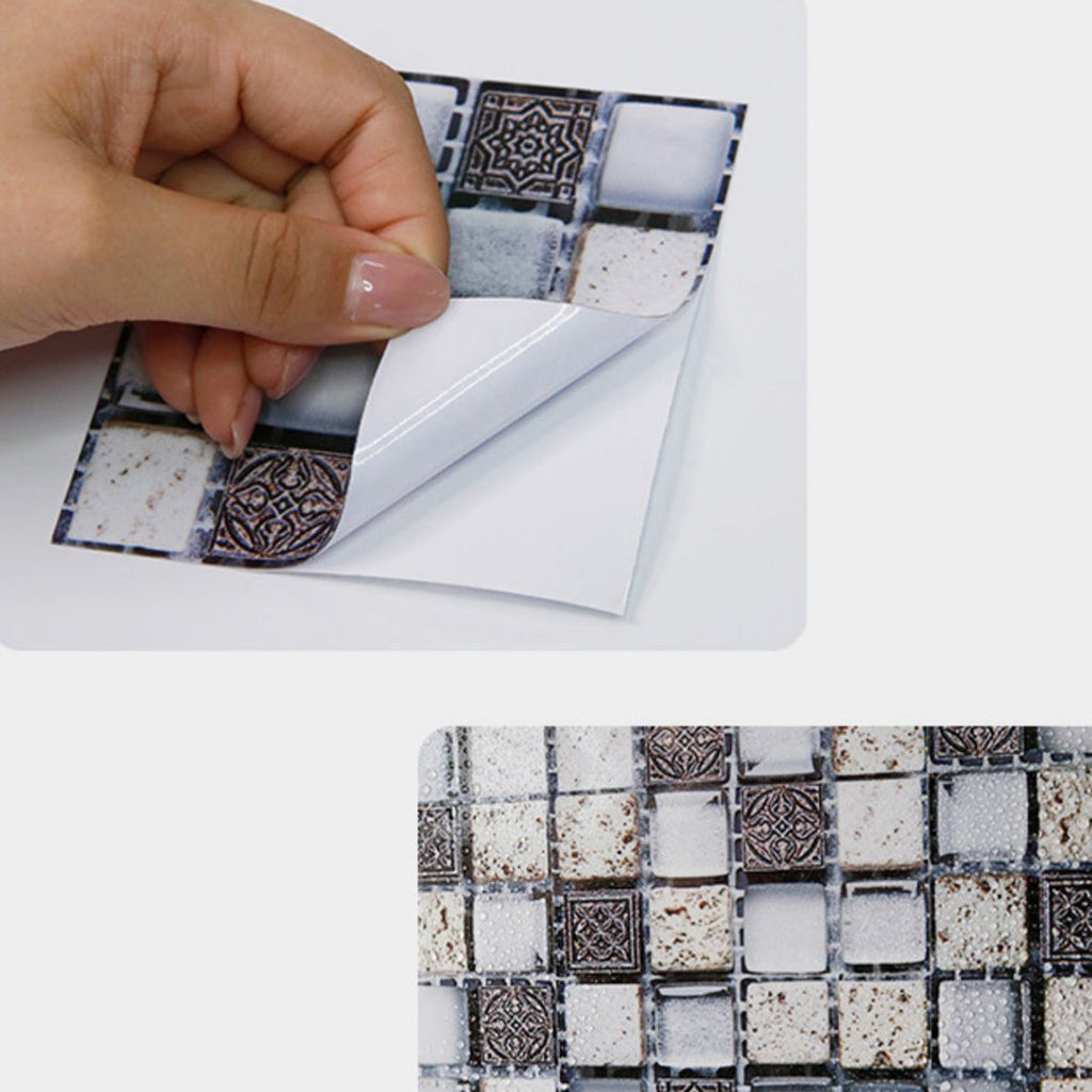 Pattern Color Stone Peel and Stick Mosaic Tile Peel and Stick Tiles Set of 20