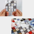 Pattern Color Stone Peel and Stick Mosaic Tile Peel and Stick Tiles Set of 20