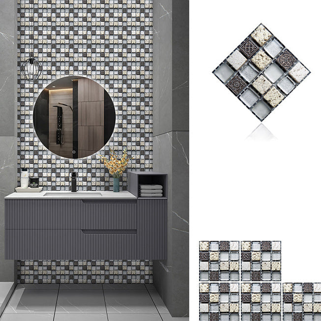 Pattern Color Stone Peel and Stick Mosaic Tile Peel and Stick Tiles Set of 20