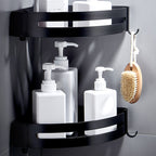 Black Bathroom Set Modern 1/2/3 - Piece Anti-Rust Bathroom Rack