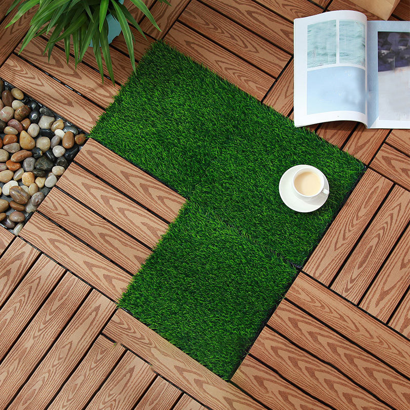 Outdoor Deck tiles with striped detail composite snap parts wood deck tiles