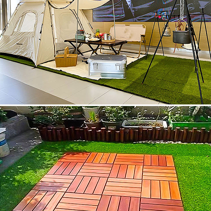 Outdoor Deck tiles with striped detail composite snap parts wood deck tiles