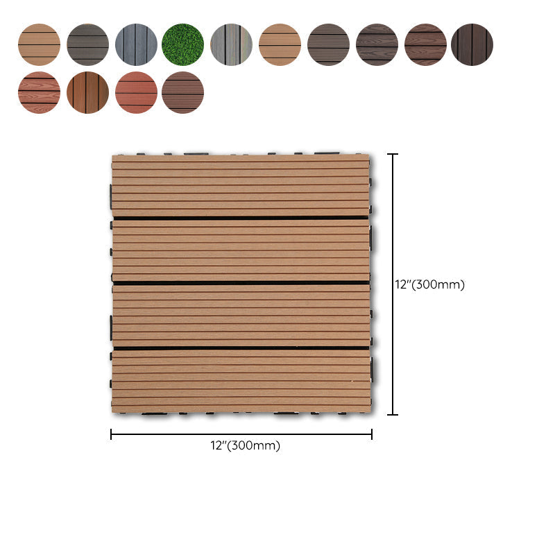 Outdoor Deck tiles with striped detail composite snap parts wood deck tiles
