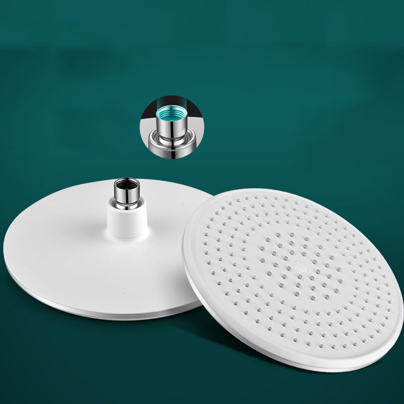 Bathroom white shower head combination modern round fixed shower head